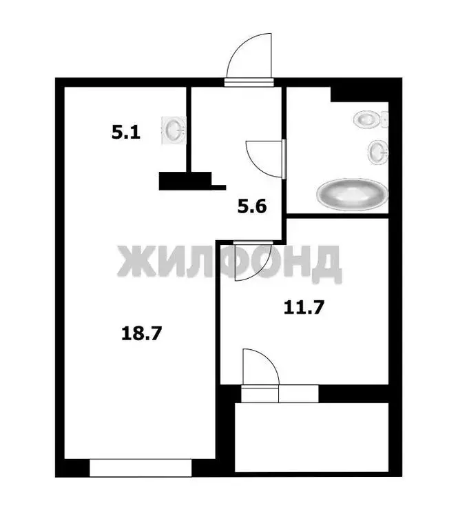 2-комнатная квартира: Новосибирск, Красный проспект, 220 (46 м) - Фото 0