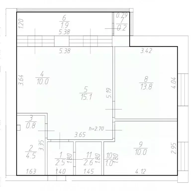 3-к кв. Татарстан, Казань ул. Сибгата Хакима, 7 (64.0 м) - Фото 2