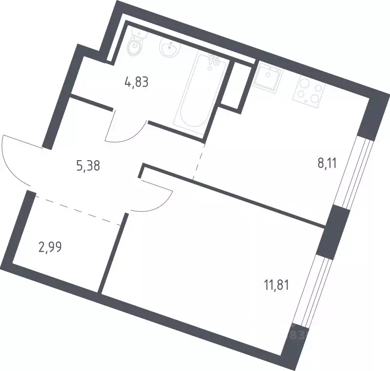 1-к кв. Ленинградская область, Ломоносовский район, Лаголовское с/пос, ... - Фото 1