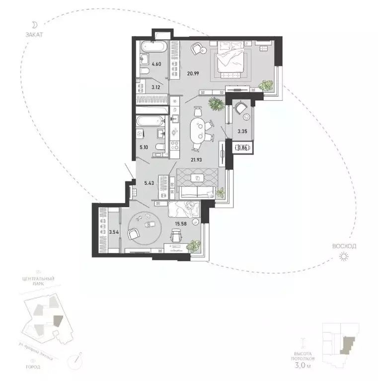 2-к кв. Тульская область, Тула ул. Фридриха Энгельса, 70А (84.5 м) - Фото 0
