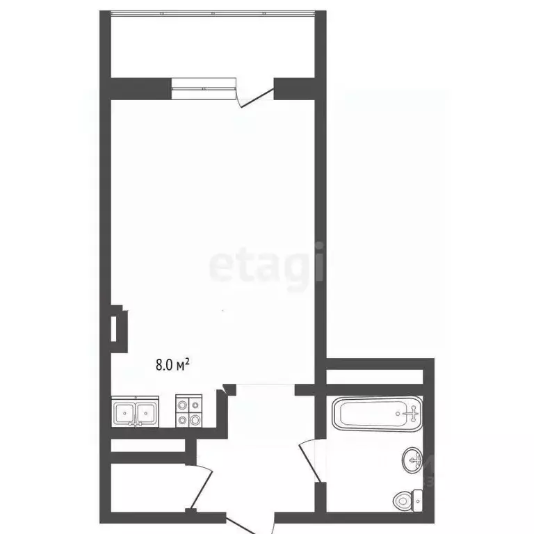 1-к кв. Ульяновская область, Ульяновск Камышинская ул., 74 (20.6 м) - Фото 2