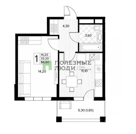 1-к кв. Краснодарский край, Анапа муниципальный округ, с. Сукко ул. ... - Фото 2