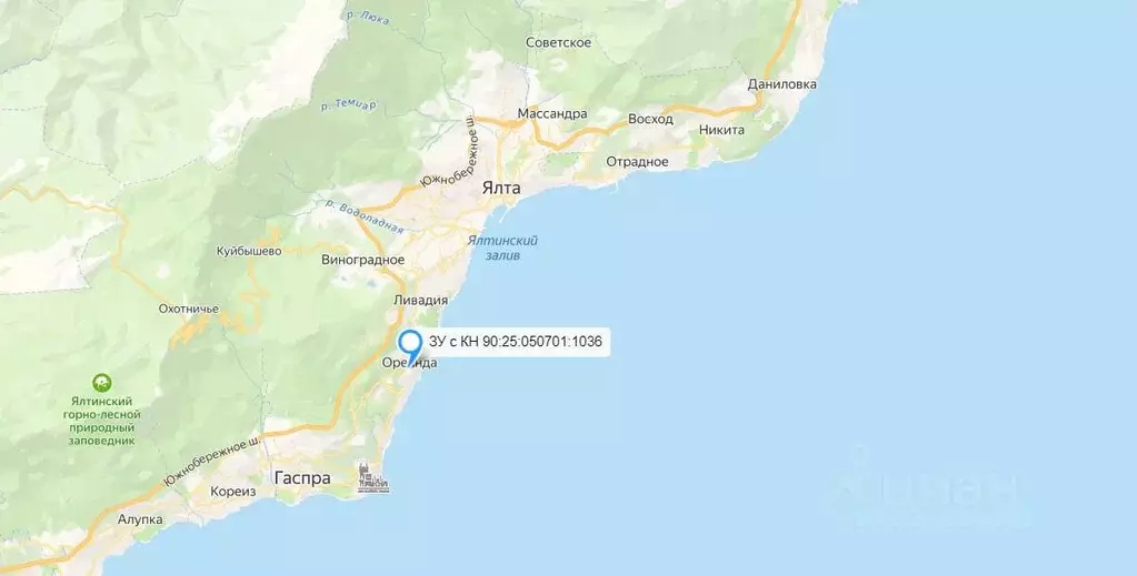 Участок в Крым, Ялта муниципальный округ, Ореанда пгт ш. ... - Фото 2