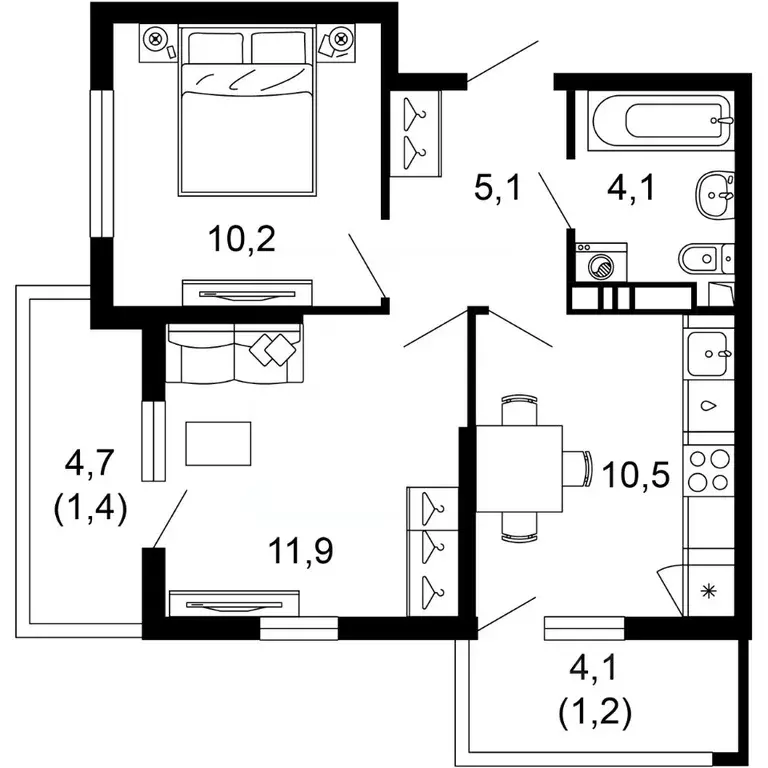 2-к кв. Краснодарский край, Сочи пос. Кудепста,  (44.4 м) - Фото 0