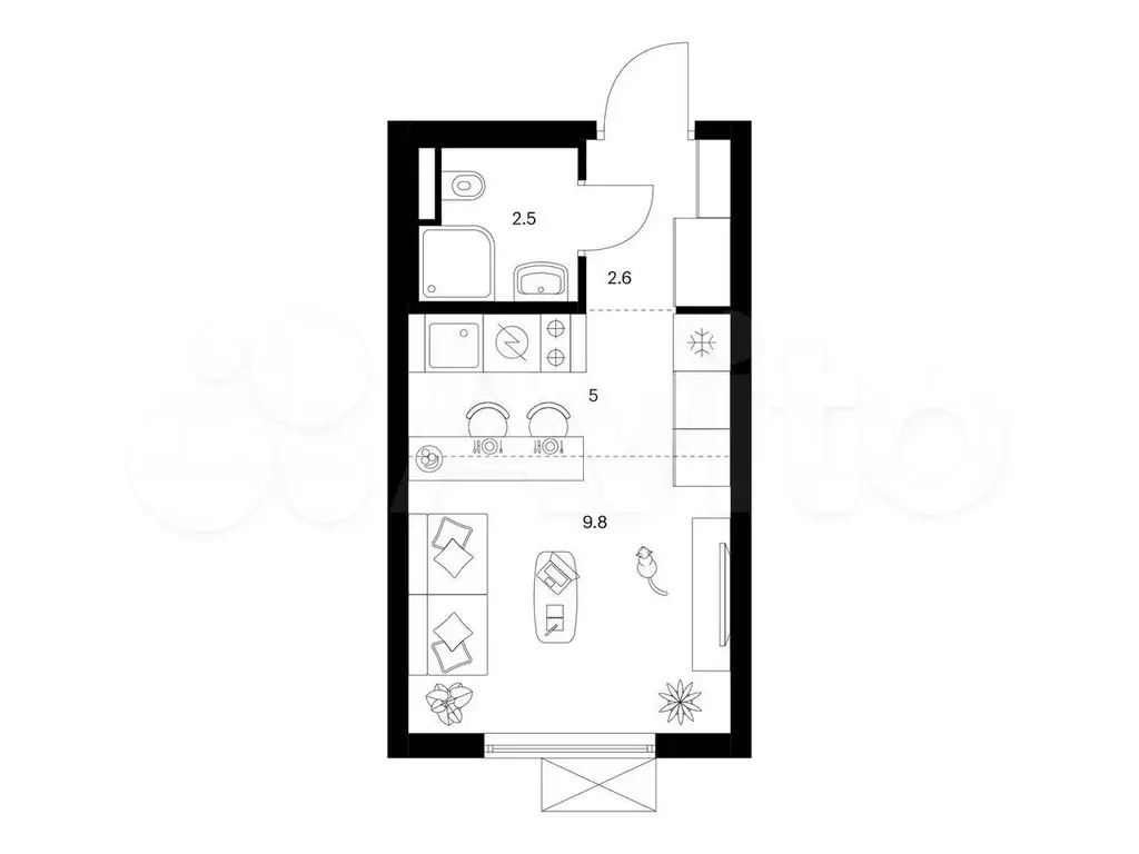 Квартира-студия, 19,9 м, 21/24 эт. - Фото 0