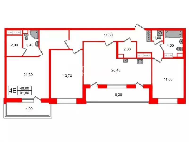 3-комнатная квартира: Санкт-Петербург, Кубинская улица, 76к1 (91.8 м) - Фото 1