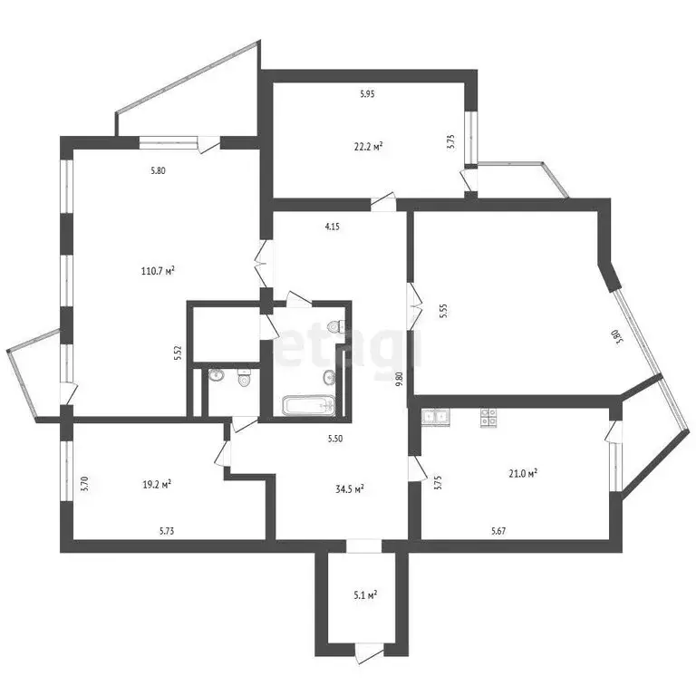 5-комнатная квартира: Кемерово, Ноградская улица, 19А (198 м) - Фото 0