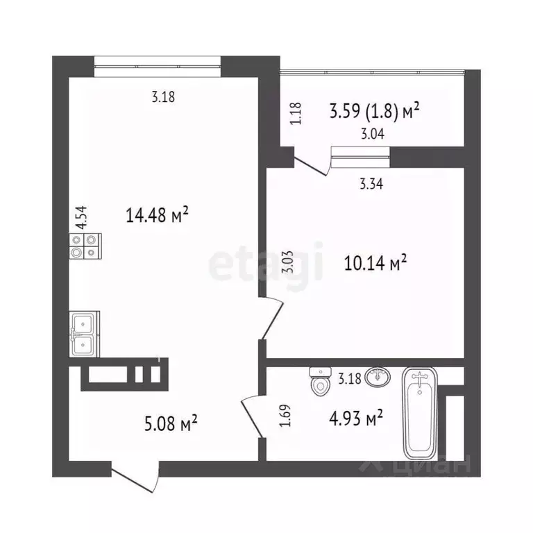 1-к кв. Тюменская область, Тюменский район, д. Патрушева ул. Петра ... - Фото 1