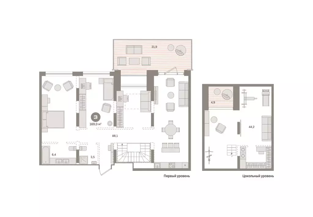 1-комнатная квартира: Тюмень, Причальная улица, 5 (168.96 м) - Фото 1