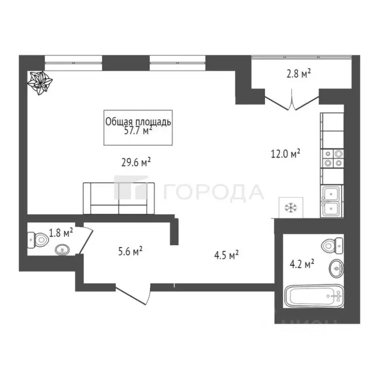 2-к кв. Новосибирская область, Новосибирск ул. Имени генерал-майора ... - Фото 1