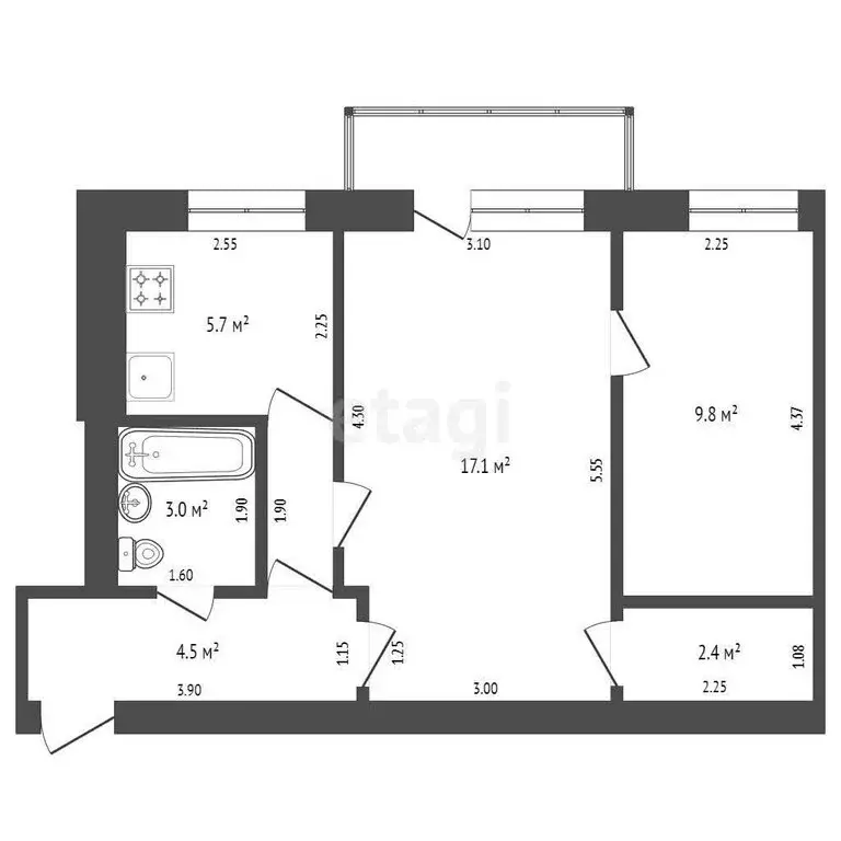 2-комнатная квартира: Саранск, проспект Ленина, 31 (52.4 м) - Фото 1