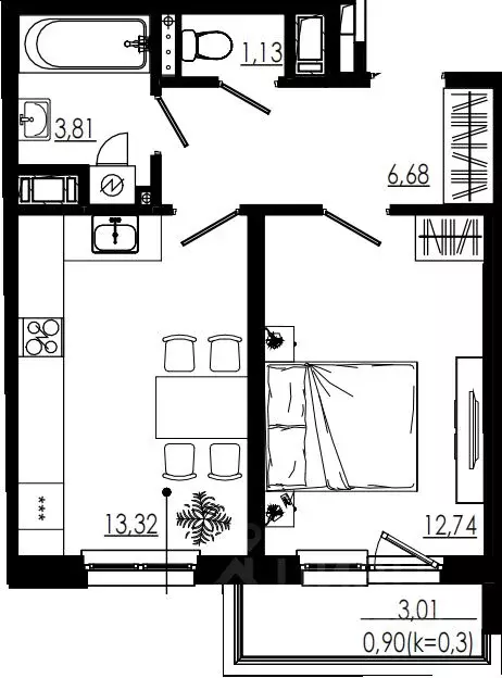 1-к кв. Ленинградская область, Тосненский район, Форносовское ... - Фото 1