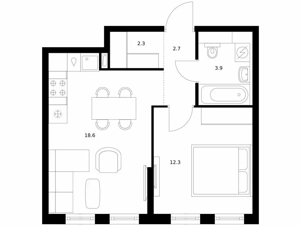 1-комнатная квартира: Москва, улица Ивана Франко, 20к3 (39.8 м) - Фото 0