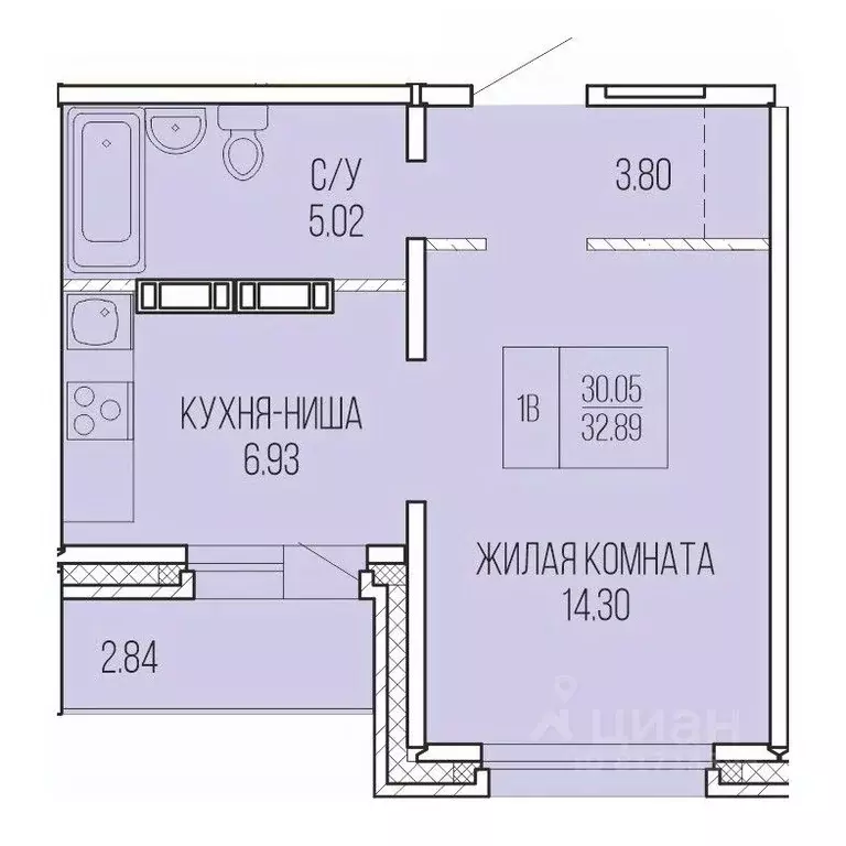 1-к кв. Архангельская область, Архангельск Карпогорская ул., 38 (32.89 ... - Фото 1