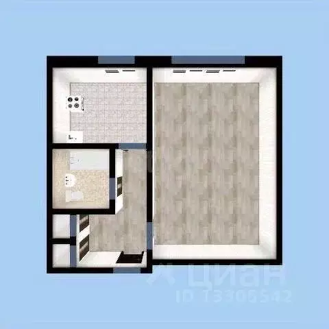 Студия Кемеровская область, Кемерово ул. Веры Волошиной, 42 (37.98 м) - Фото 1