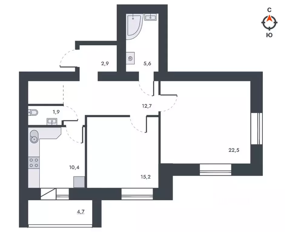 2-к кв. Кировская область, Киров ул. Капитана Дорофеева, 24 (75.9 м) - Фото 1