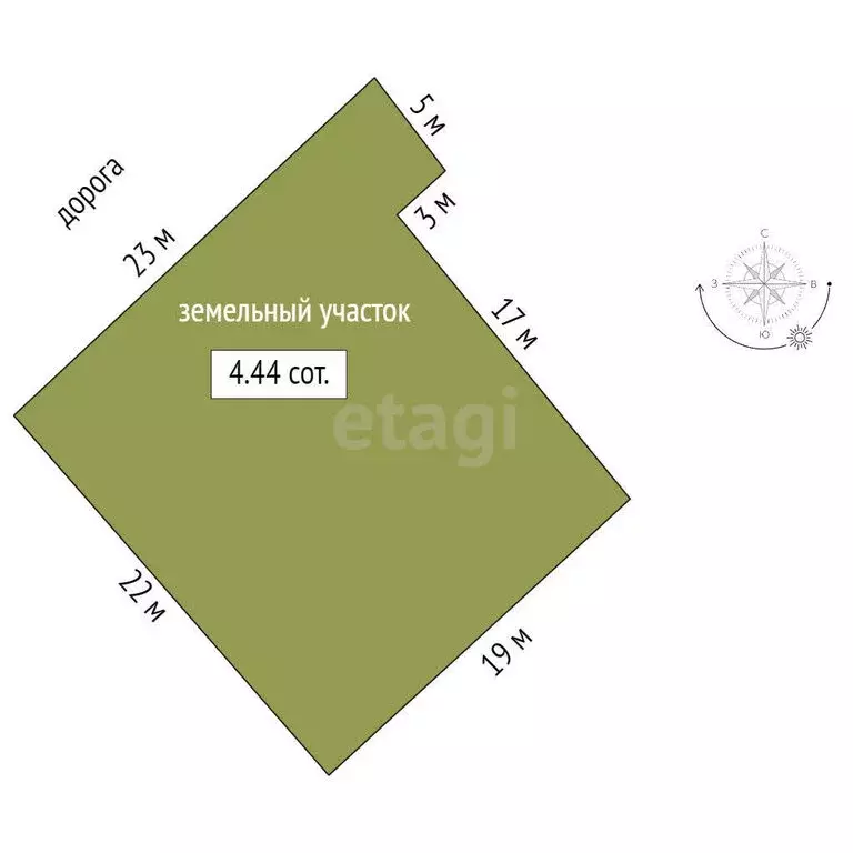Участок в Севастополь, СТ Яблоня, 5-я улица Сарандинаки (4.44 м) - Фото 0