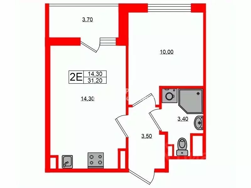 1-к кв. Санкт-Петербург Кузнецовская ул., 58к1 (31.4 м) - Фото 1