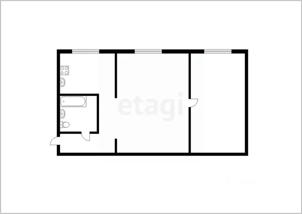 2-к кв. Кемеровская область, Прокопьевск Городская ул., 126 (45.8 м) - Фото 2