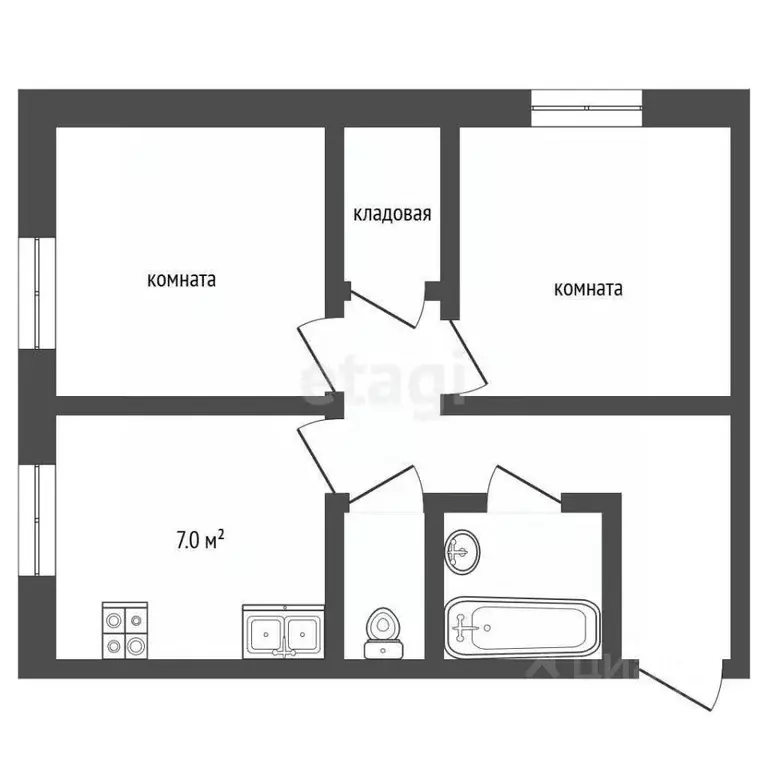 2-к кв. Ямало-Ненецкий АО, Муравленко ул. Ленина, 129 (54.2 м) - Фото 1