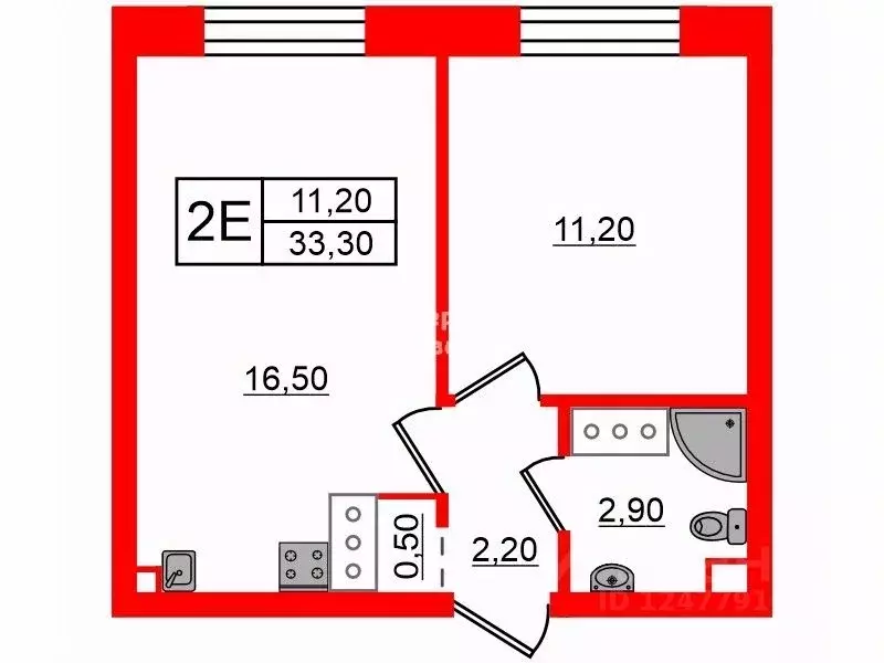 1-к кв. Санкт-Петербург ул. Пейзажная, 30 (33.3 м) - Фото 1