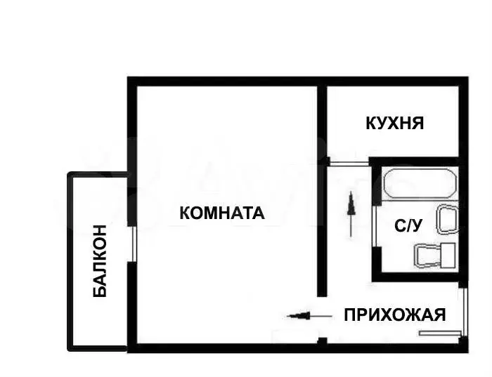 1-к. квартира, 31,3 м, 2/5 эт. - Фото 0