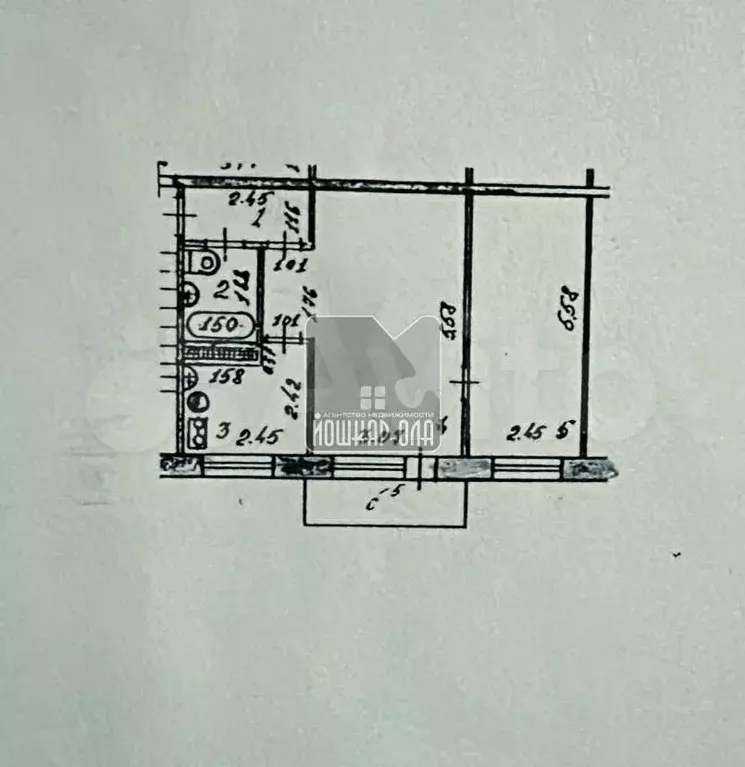 2-к. квартира, 46 м, 2/5 эт. - Фото 0