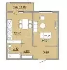 1-к. квартира, 40 м, 12/24 эт. - Фото 1