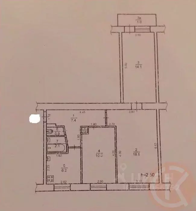 3-к кв. Крым, Евпатория ул. Конституции, 11/35 (60.2 м) - Фото 2