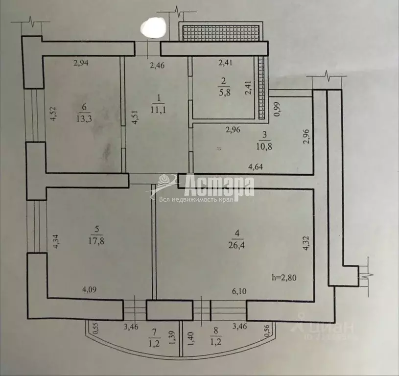 2-к кв. Забайкальский край, Чита Угданская ул., 17 (85.2 м) - Фото 2
