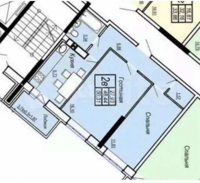 2-к кв. Удмуртия, Ижевск ул. Грибоедова, 30А (51.0 м) - Фото 1