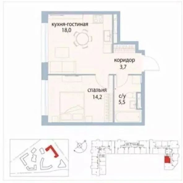 1-к кв. Москва ул. Крузенштерна, 3к3 (41.4 м) - Фото 2