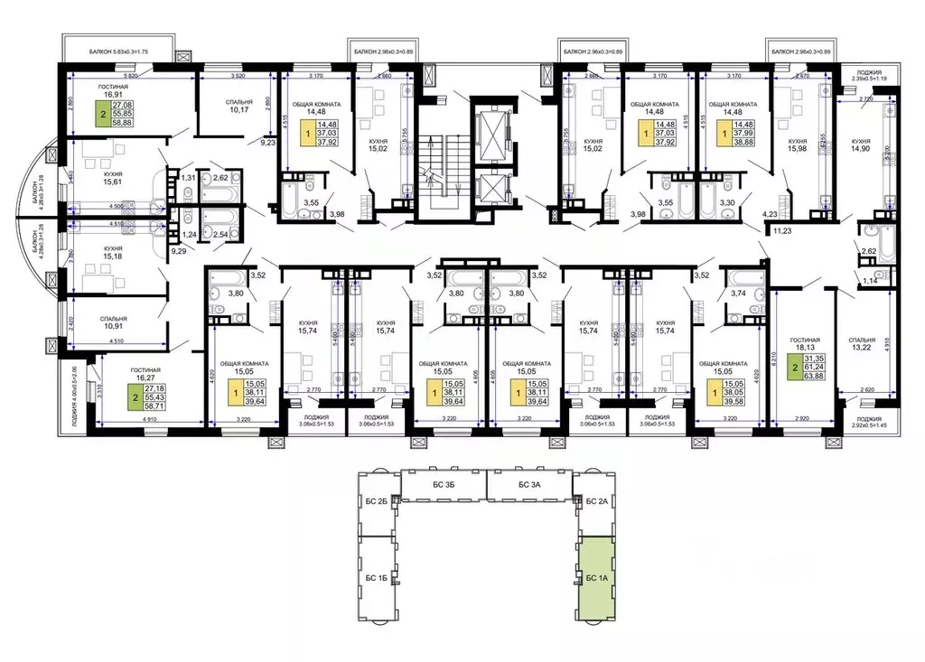 1-к кв. Адыгея, Майкоп  (37.92 м) - Фото 2