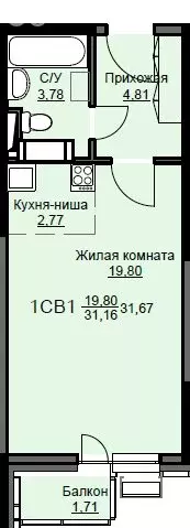 Квартира-студия: Щёлково, микрорайон Соболевка, жилой комплекс ... - Фото 1