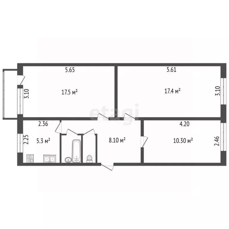 3-к кв. Ленинградская область, Волосовский район, Рабитицкое с/пос, д. ... - Фото 2