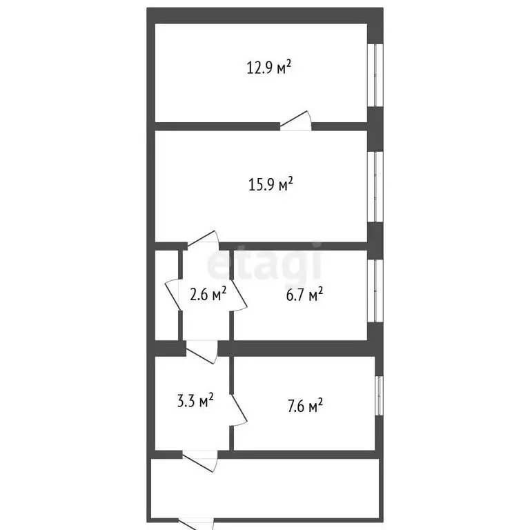 3-комнатная квартира: Заводоуковск, Дорожная улица, 6 (50.3 м) - Фото 1