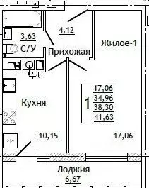 1-к кв. Смоленская область, Смоленск ул. Крупской (41.8 м) - Фото 1