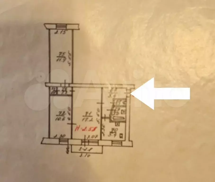 3-к. квартира, 56 м, 2/5 эт. - Фото 0