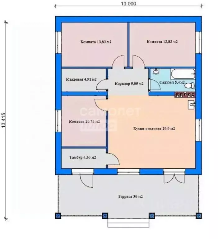 Дом в Башкортостан, Октябрьский Восход-1 СНТ,  (120 м) - Фото 2