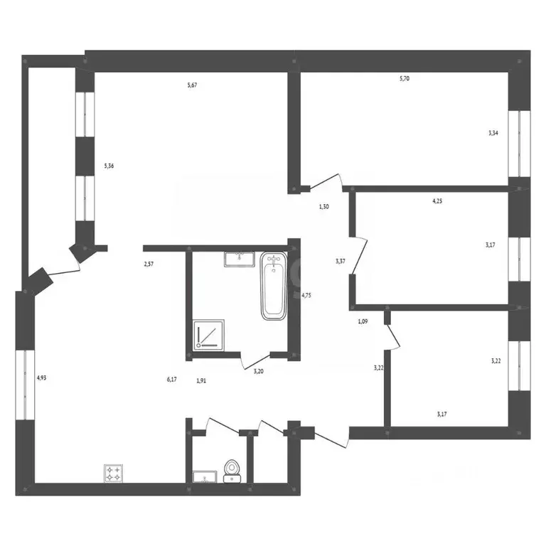 4-к кв. Амурская область, Белогорск Вольный пер., 9 (125.4 м) - Фото 2