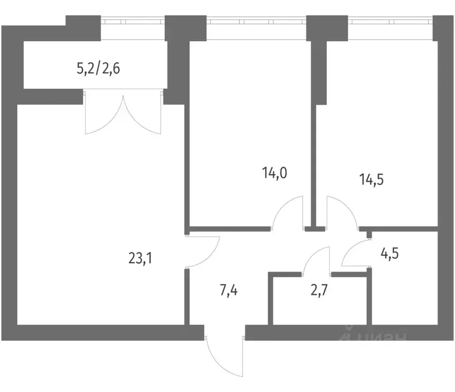 2-к кв. Санкт-Петербург ул. Академика Константинова, 1к1 (68.8 м) - Фото 0