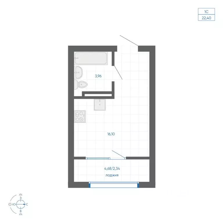 Студия Челябинская область, Челябинский городской округ, пос. ... - Фото 1
