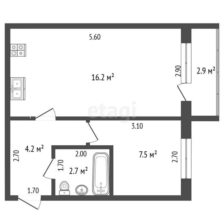1-комнатная квартира: Якутск, улица Можайского, 15 (30.6 м) - Фото 1