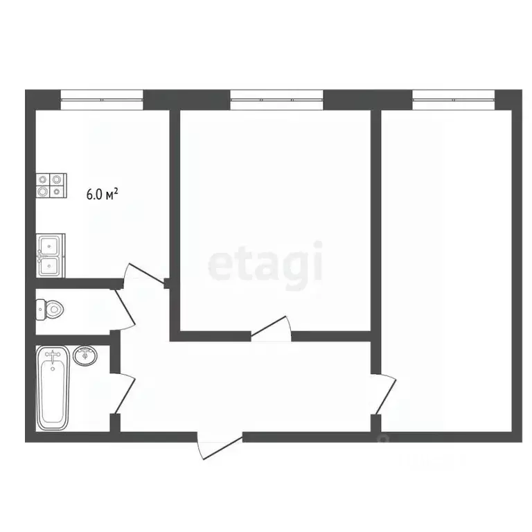 2-к кв. Челябинская область, Пласт ул. Строителей, 11 (44.4 м) - Фото 2