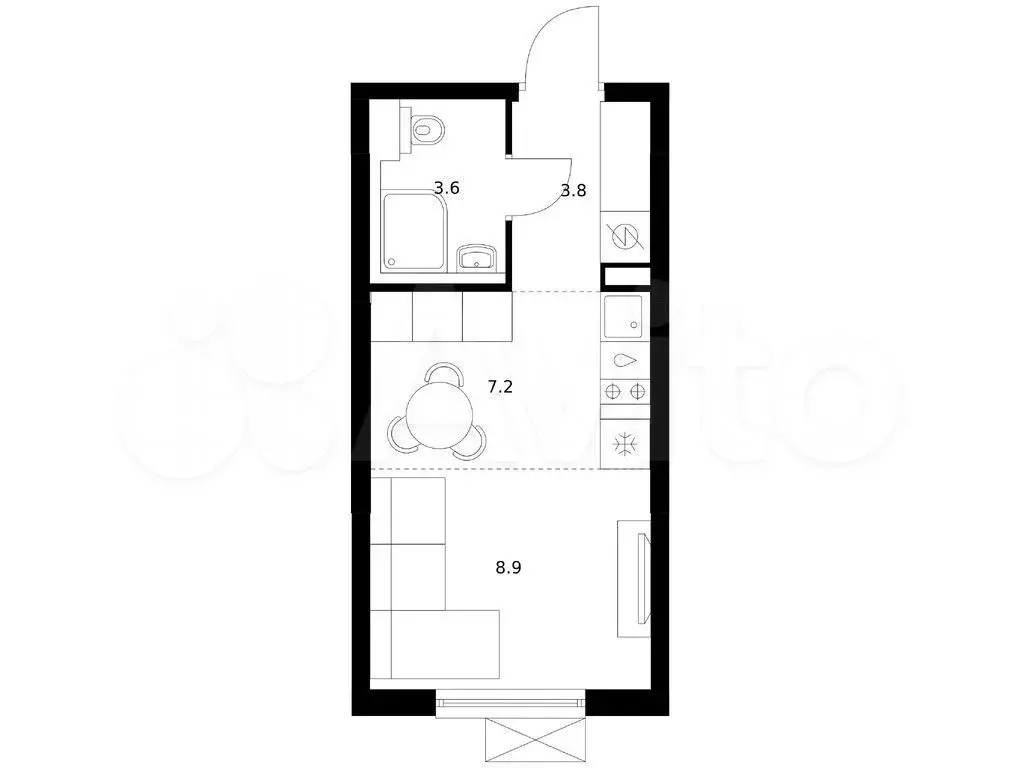 Квартира-студия, 23,5 м, 18/29 эт. - Фото 0