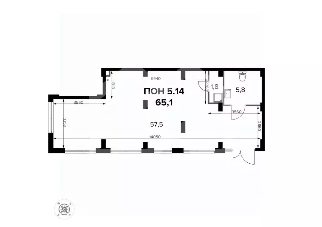 Торговая площадь в Москва Ленинградское ш., 228к7 (65 м) - Фото 1