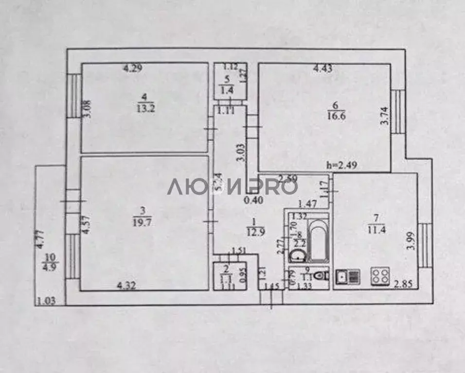 3-к кв. Башкортостан, Уфимский район, с. Миловка ул. Победы, 3 (79.6 ... - Фото 1
