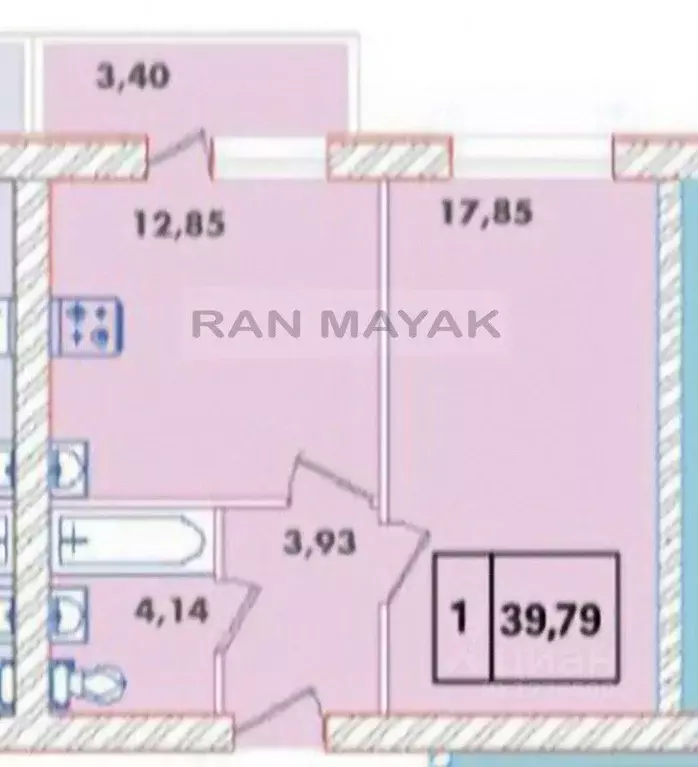 1-к кв. Адыгея, Майкоп ул. Николая Кутенко, 4 (39.79 м) - Фото 2