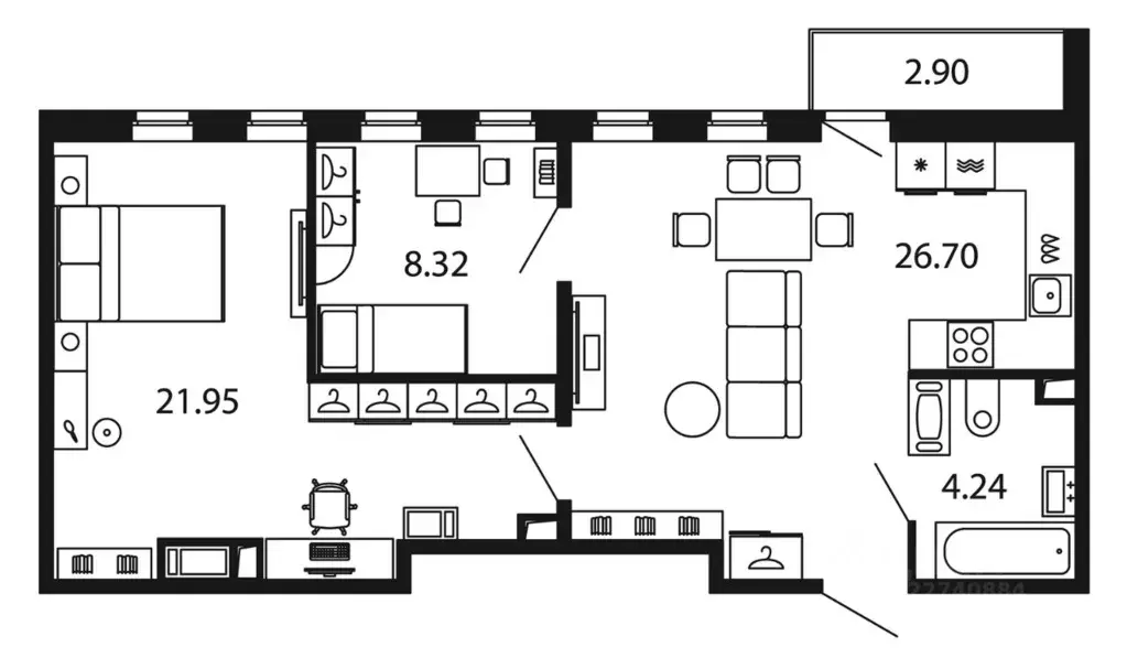 2-к кв. Санкт-Петербург аллея Арцеуловская, 9 (62.08 м) - Фото 1