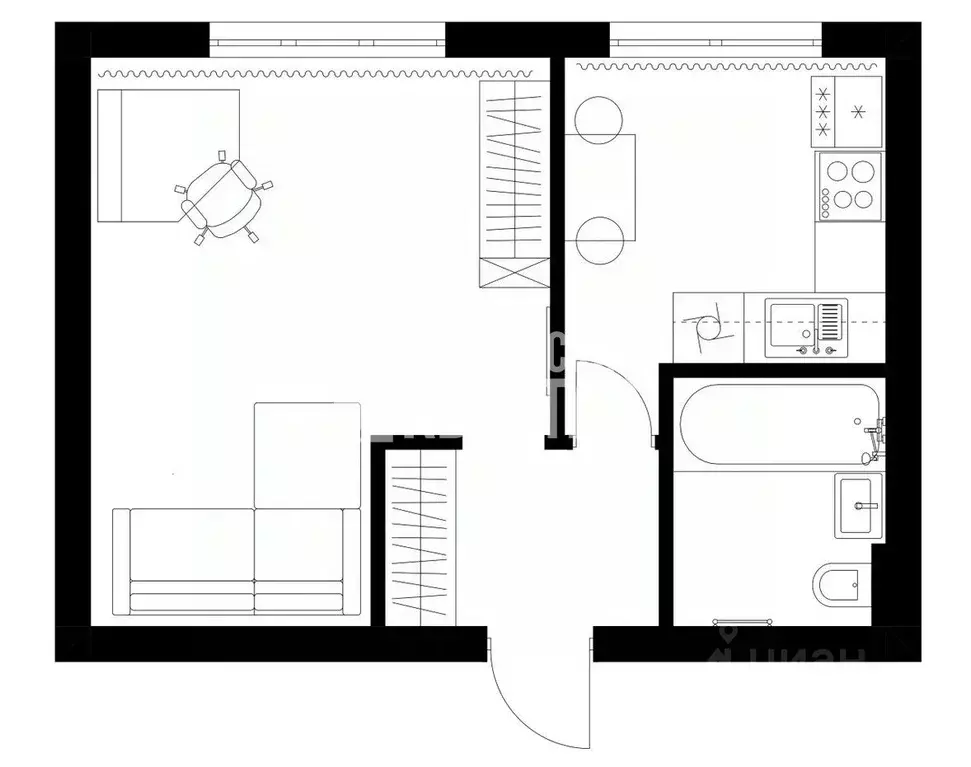 1-к кв. Москва ул. Подольских Курсантов, 6К2 (27.0 м) - Фото 2